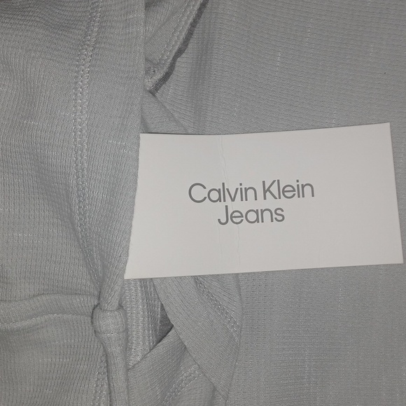 Calvin Klein Waffle Hoodie Size-S Gray NWT - Picture 2 of 5